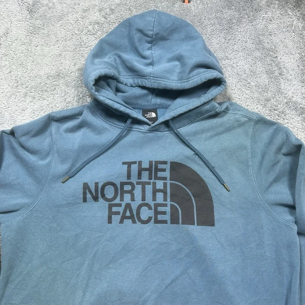 The North Face Half Dome Hoodie Mens‎ XL Blue Pullover Outdoor *PAINT SPOTS